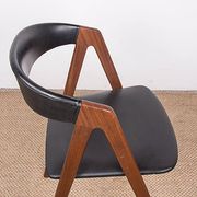 4 Danish chairs in afromosia and leatherette model 205 by Thomas Harlev