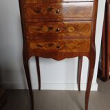 Louis XV style bedside table in rosewood marquetry