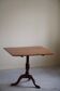 Antique square folding table in burl, handmade in Sweden, 19th century.