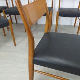 Set of 6 Scandinavian chairs teak 60s vintage
