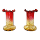 2 Art Nouveau Style Turned Glass Vases from 1900