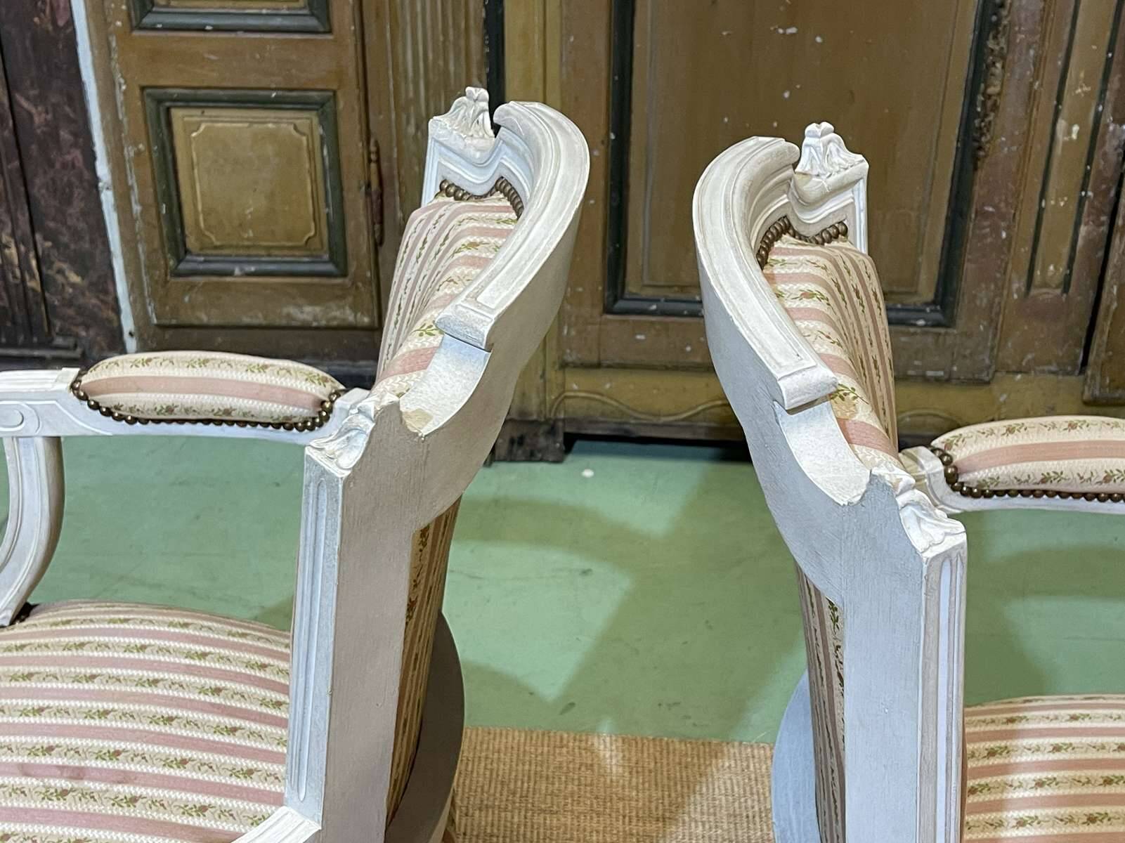 Pair of Louis XV style armchairs from the 1970s in beech.