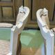 Pair of Louis XV style armchairs from the 1970s in beech.
