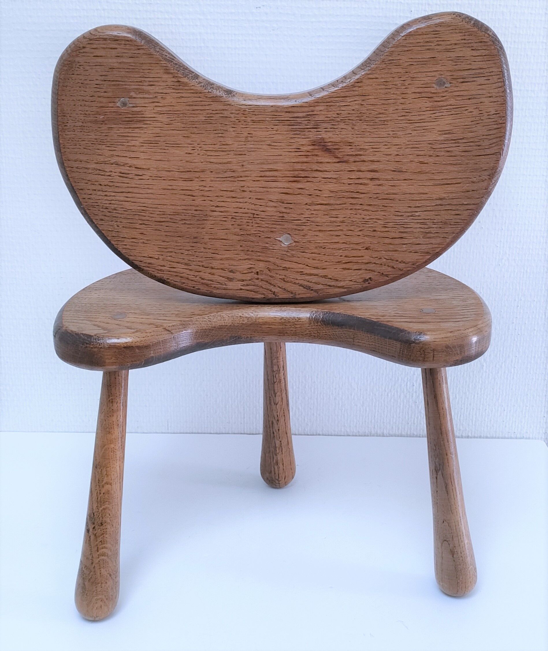 Pair of tripod stools feet solid wood solid wood vintage design