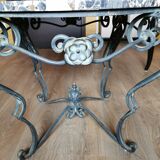 Art deco wrought iron and marble coffee table 40s