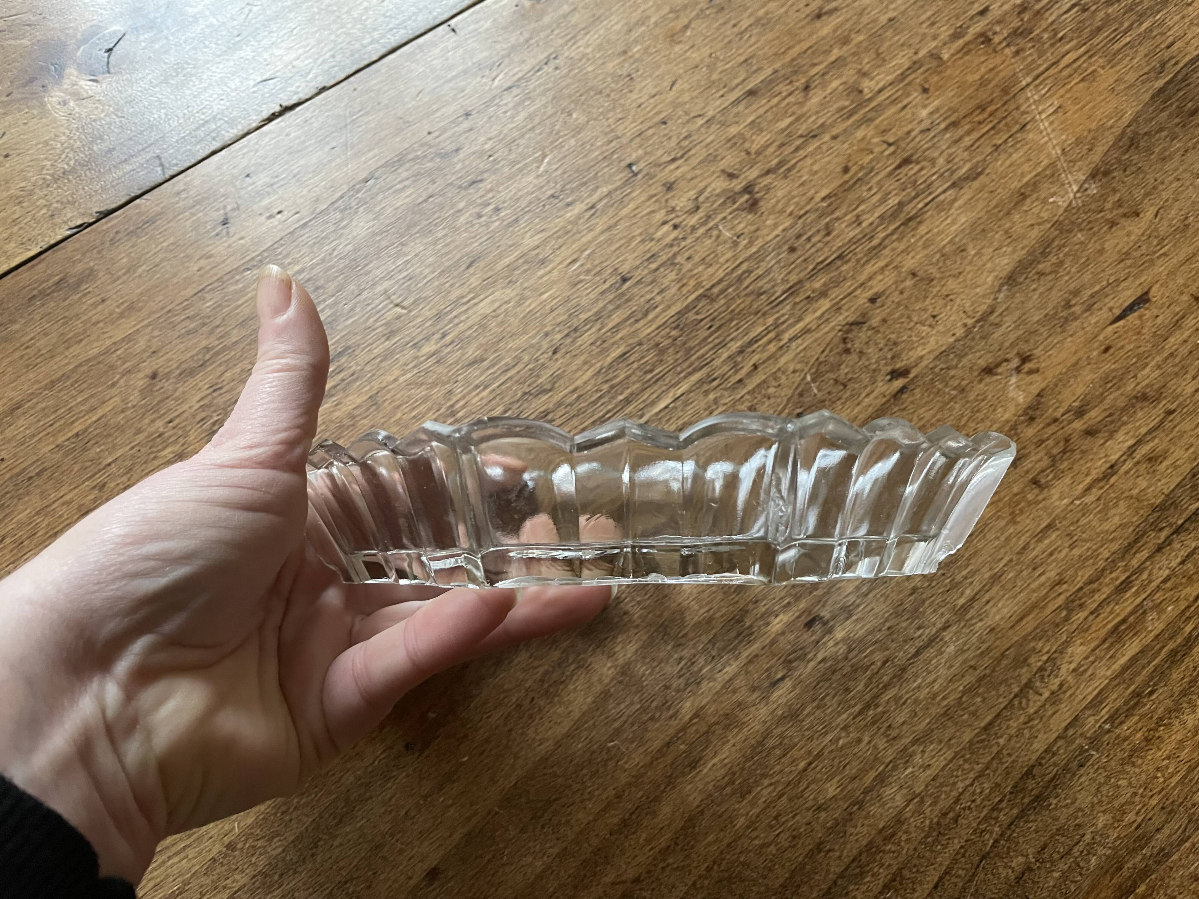 Set of 3 cut glass aperitif bowls - old, vintage