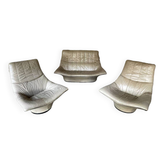 Living room set sofa + 2 armchairs space age germany 1970 by gerard van den berg