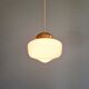Art Deco pendant/portable lamp in conical white opaline glass, 1920s-30s