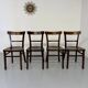 Set of 4 vintage 1950s thonet bistro chairs in wood