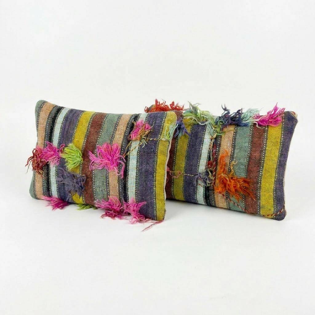 Set of 2 vintage kilim cushion covers 41x61 cm