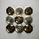 Suite of 11 octagonal brass wall lamps by Motoko Ishii