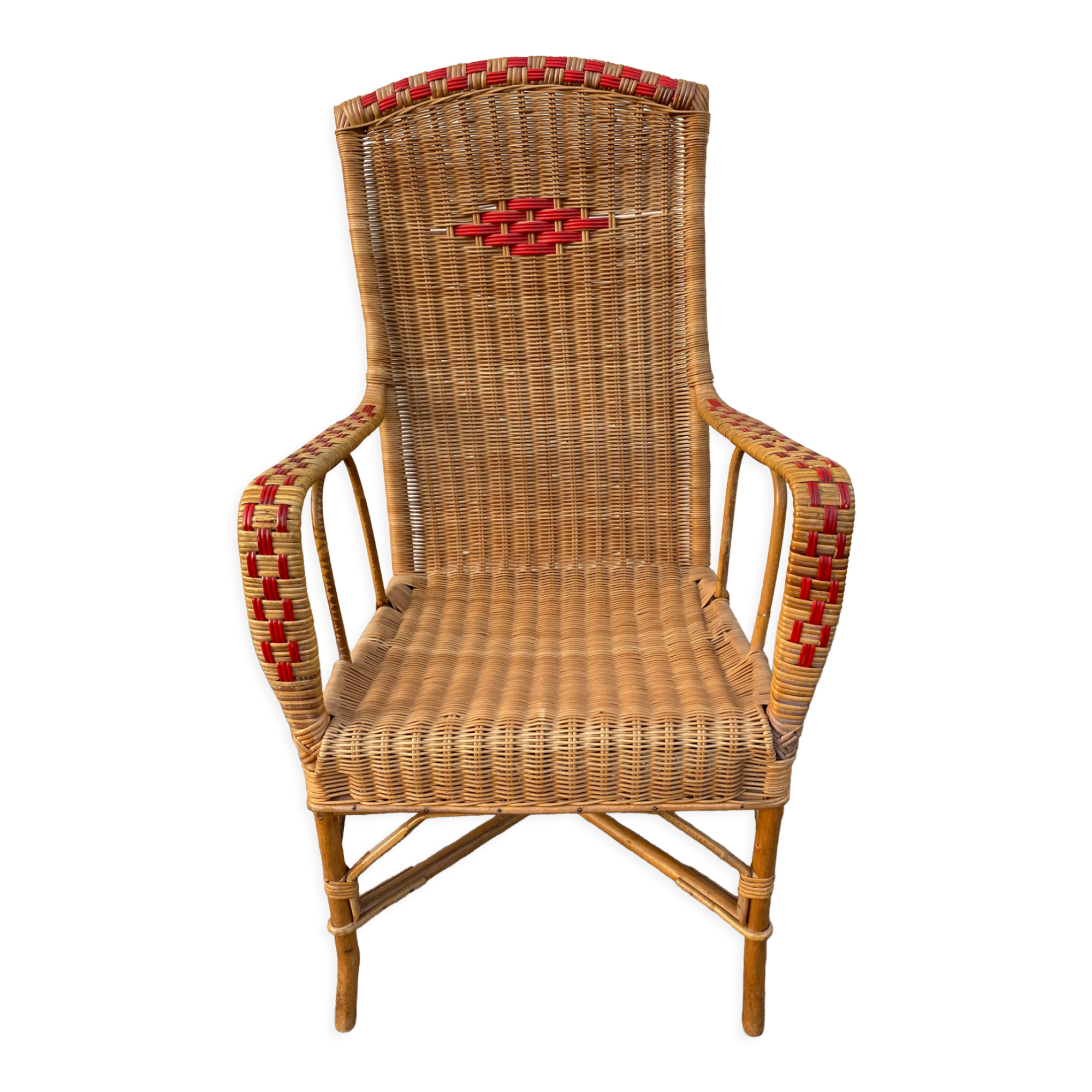 Vintage wicker armchair