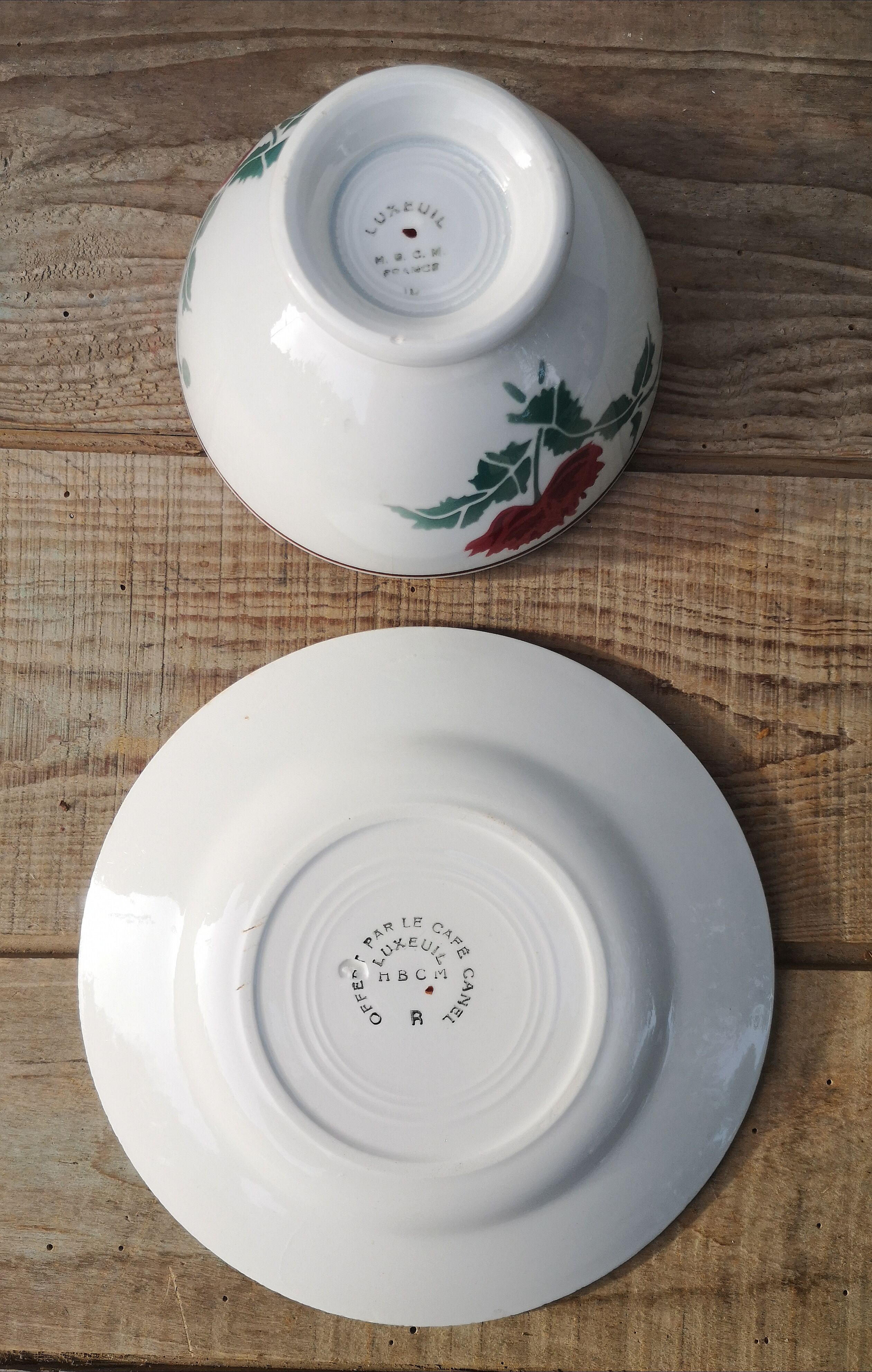 Old bowl "Luxeuil" Hbcm + plate