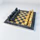 Vintage Italian genuine alabaster chess set with carved pieces, 1970