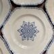 Set of 10 antique 6-sided flat plates – late 19th century earthenware, oriental light blue decor