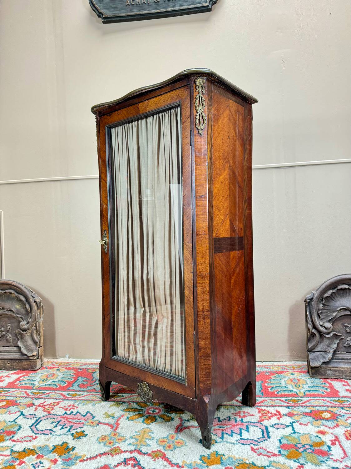 18th Century Transition Period Marquetry Display Cabinet