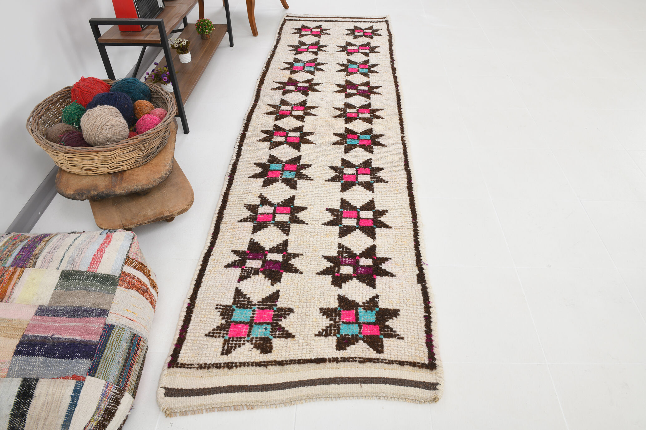 Tapis coureur beige & marron