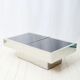 Black and chrome bar coffee table, Willy Rizzo, Cidue, 1970s