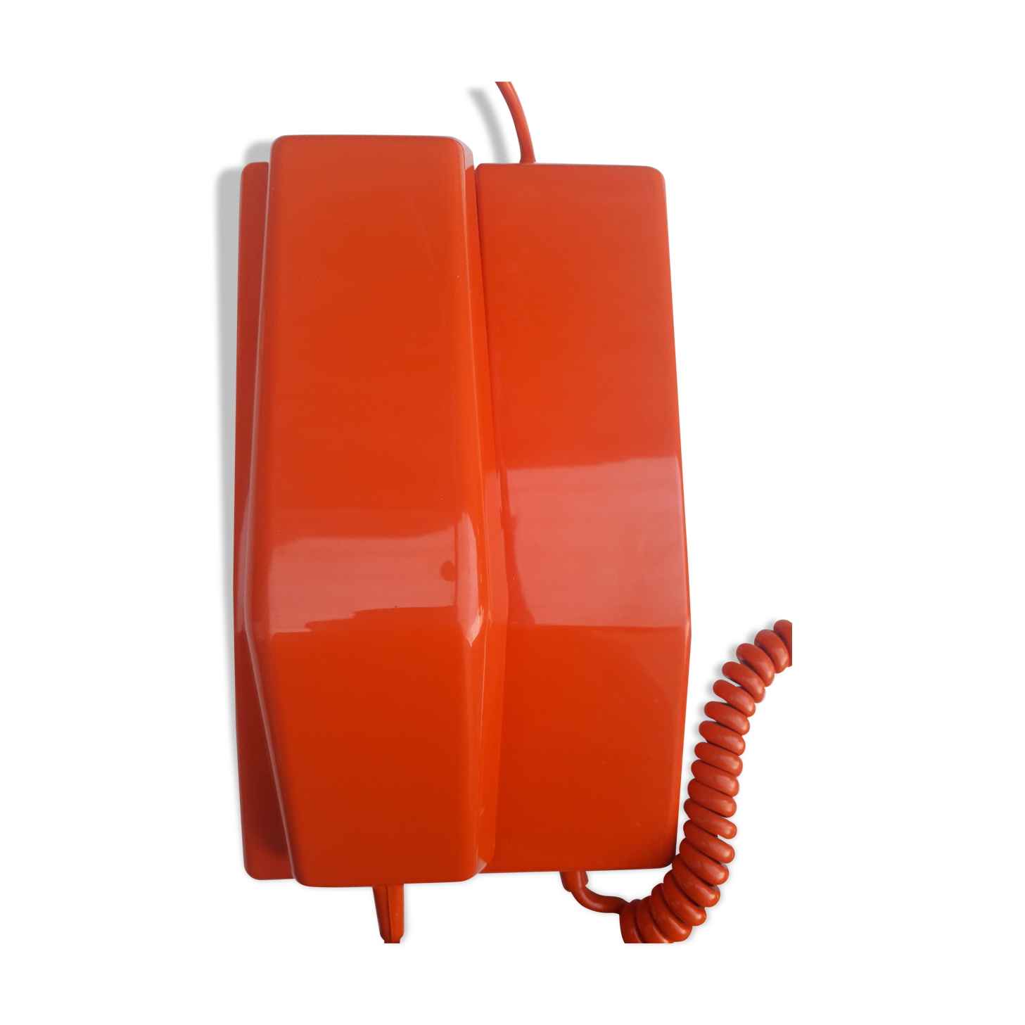 Old vintage orange phone contempra new