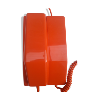 Old vintage orange phone contempra new