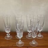 6 Arques crystal champagne glasses
