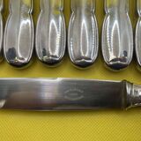 Set of 12 large BOULENGER knives in silver metal