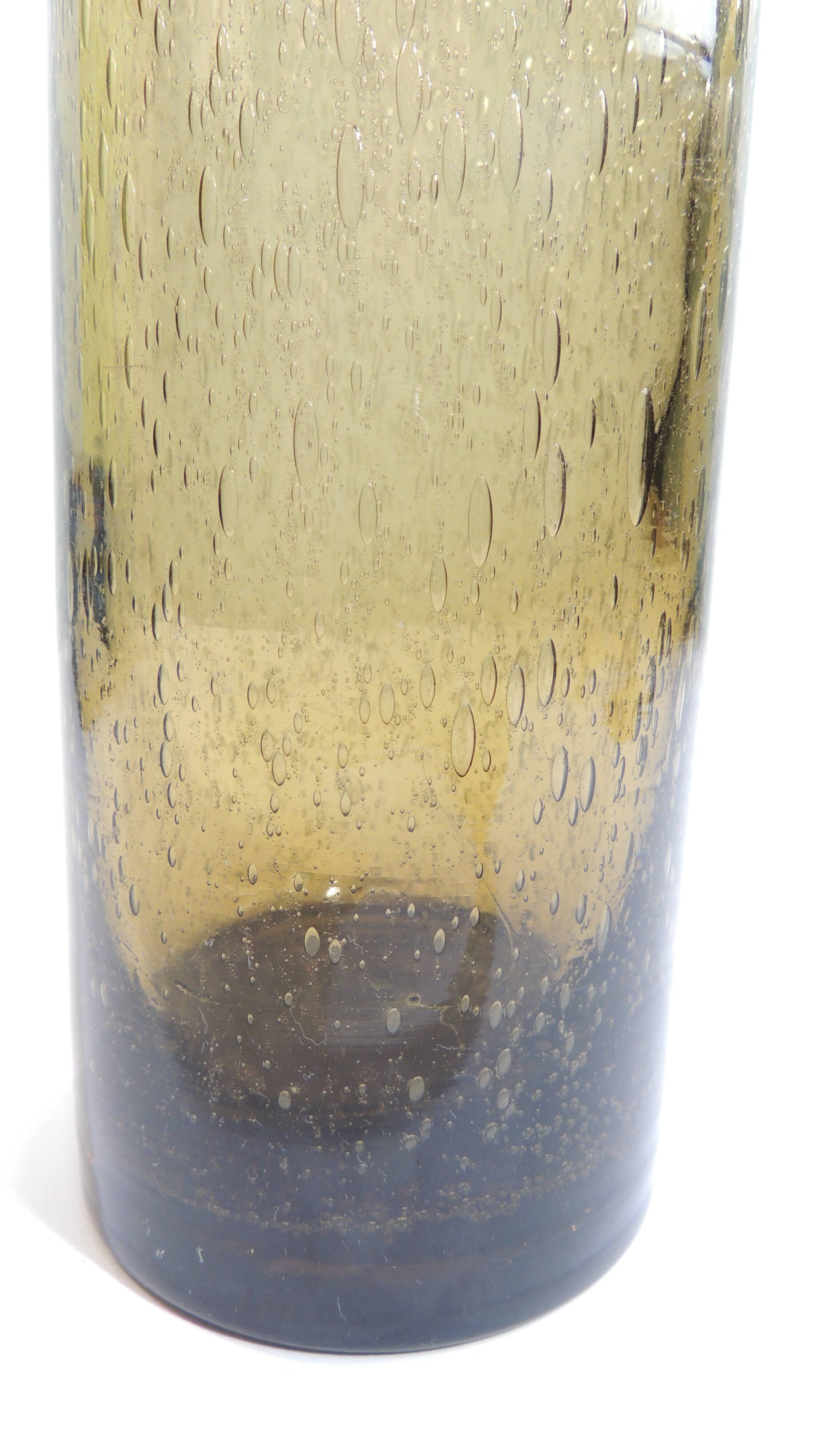 Vintage Bandor bubble vase – amber blown glass – 1960s design – decoration