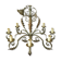 Lustre 8 branches en fer forgé patine gris de vert  et dorure ancien