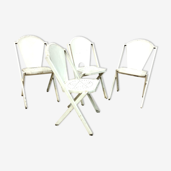 Set de 4 chaises de jardin fée forgé François Caruelle