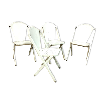 Set of 4 fairy garden chairs forged François Caruelle