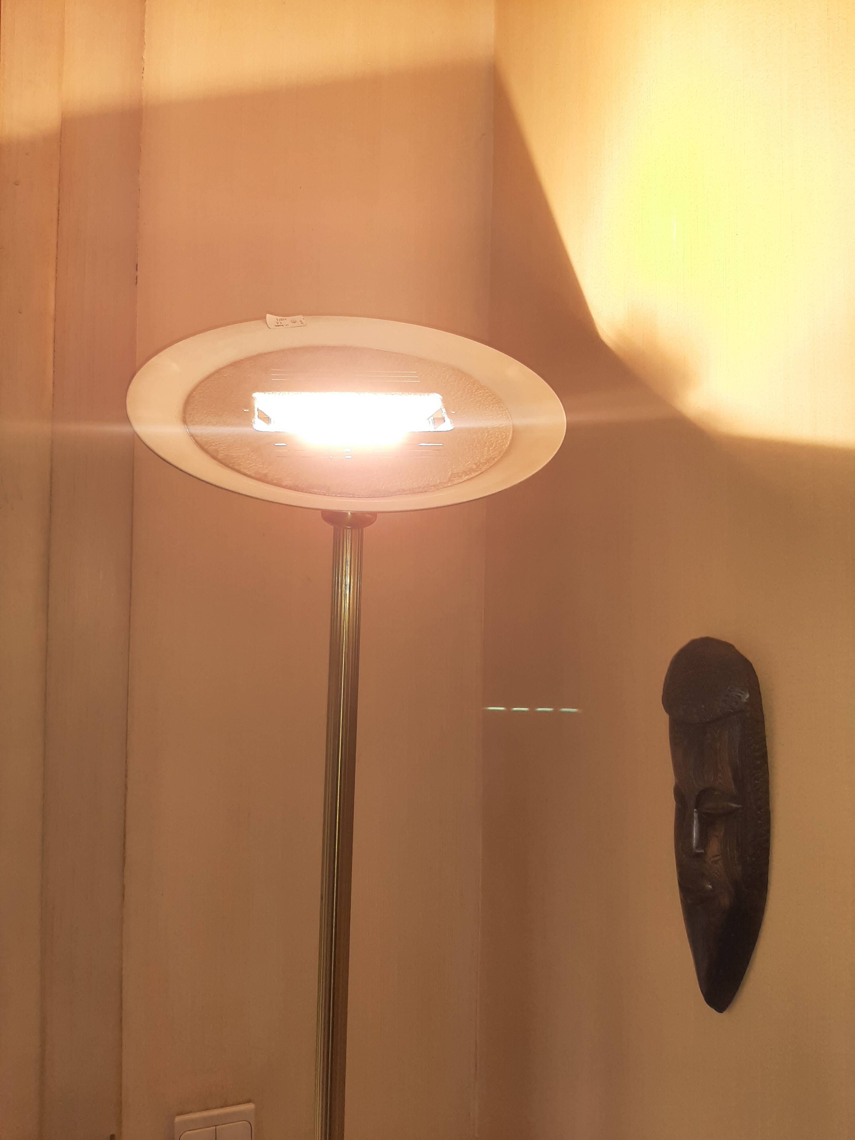 Halogen gilded bronze floor lamp Louis XVI Lucien Gau