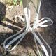Eiffel garden table from the 19th century in wrought iron – round white top Ø 60 cm