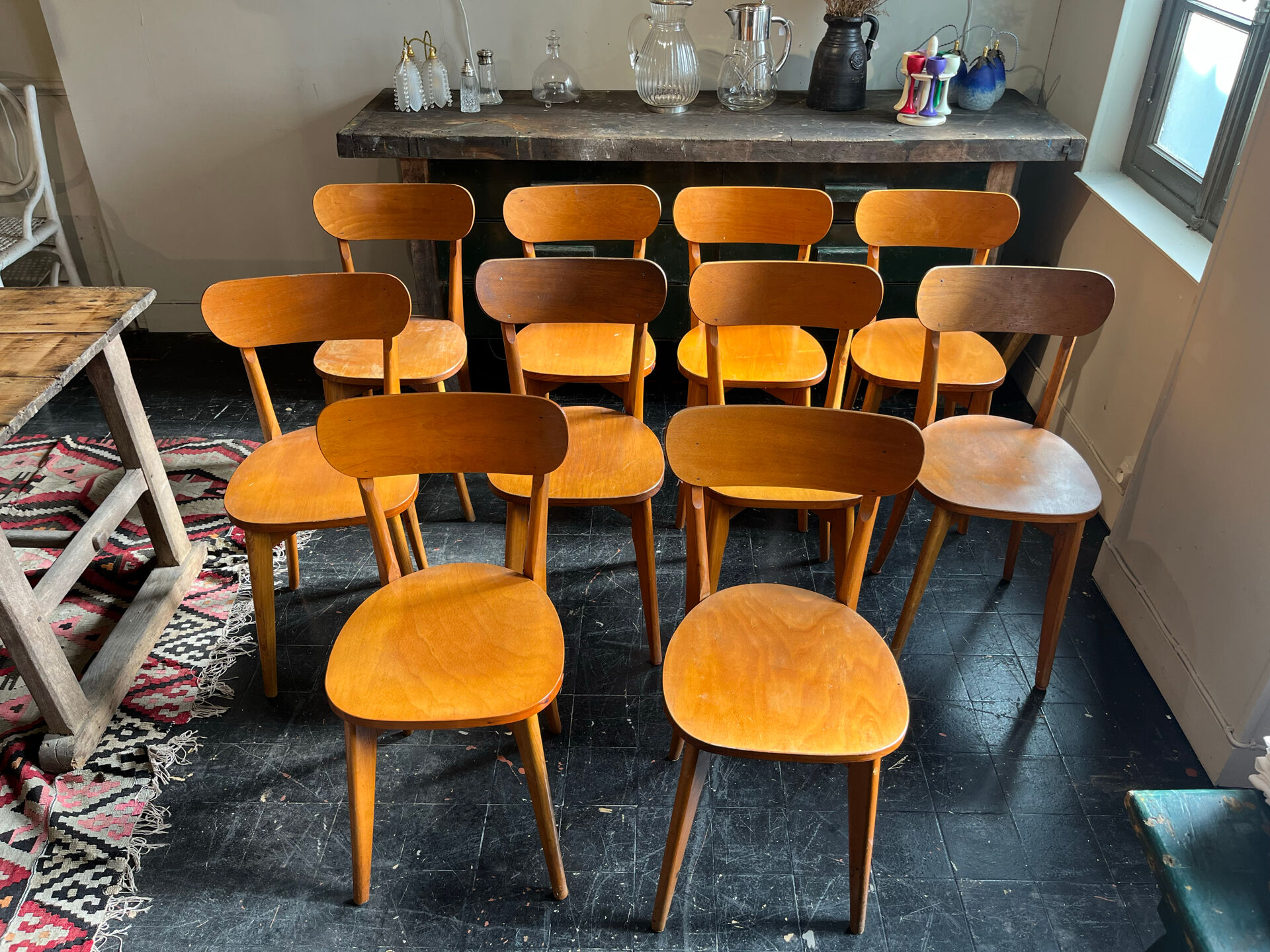 Set of 10 bistro chairs