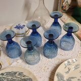 6 seventies/eighties stemmed glasses with fruity decoration