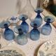 6 seventies/eighties stemmed glasses with fruity decoration