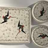 Longwy Chypre cream trivets and bottles