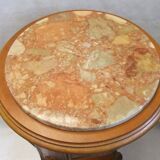 Louis XVI style pedestal table shell acanthus leaf wood marble