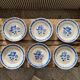 Loy 6 assiettes fleurs bleues Badonviller