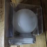 Opaline globe wall light with speckled plastic support dp 1123604