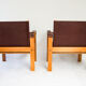 Karl Heinz Bergmiller For Escriba, Pair of Safari Leather Armchairs and Matching Coffee Table