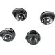 Space age set of 4 chrome plastic coat hangers, Olaf Von Bohr, Kartell Ital