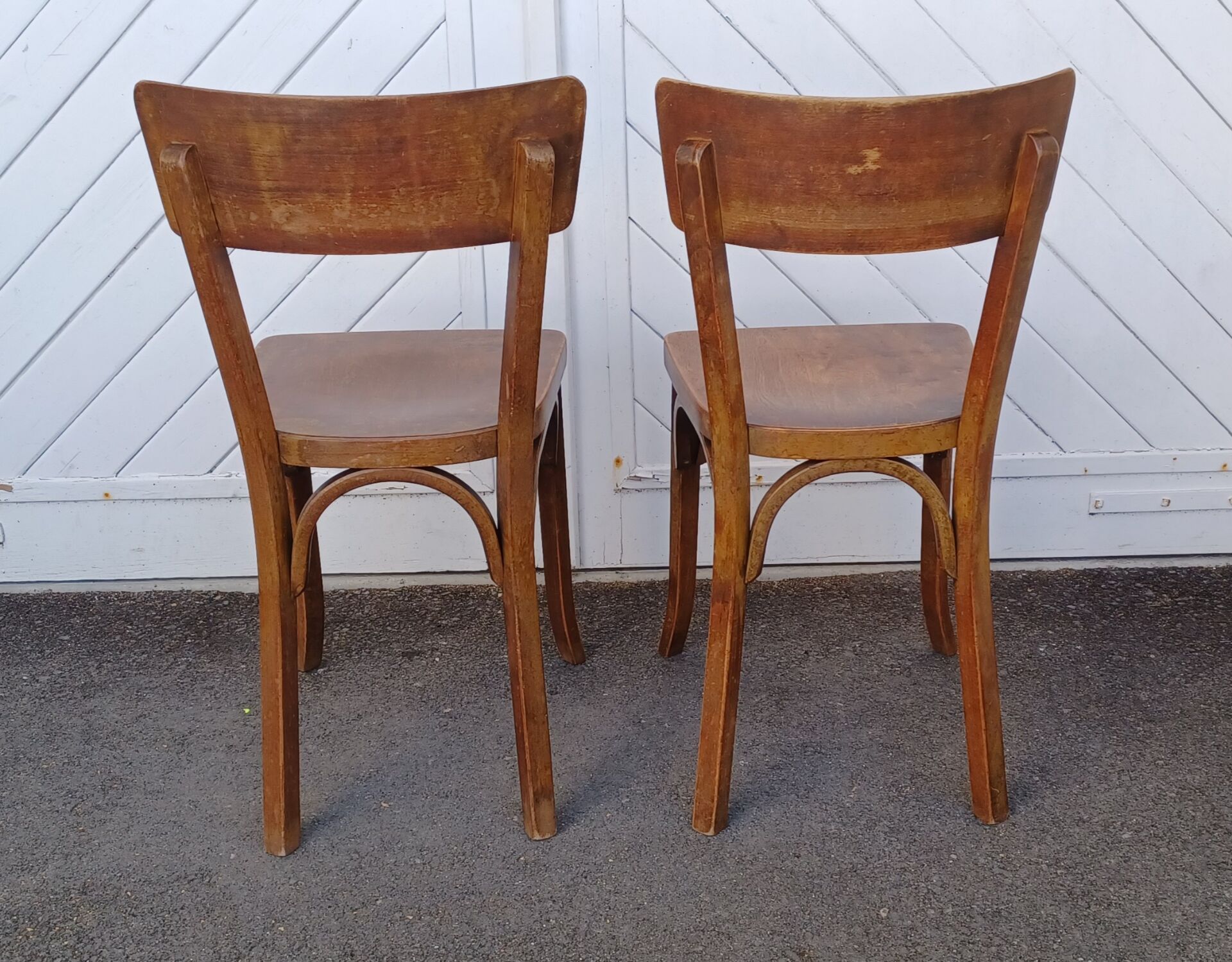 Pair of Baumann bistro chairs