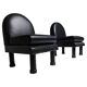 Chaises longues en cuir noir de style The Brisk One à la manière d'Ettore Sottsass, 1980