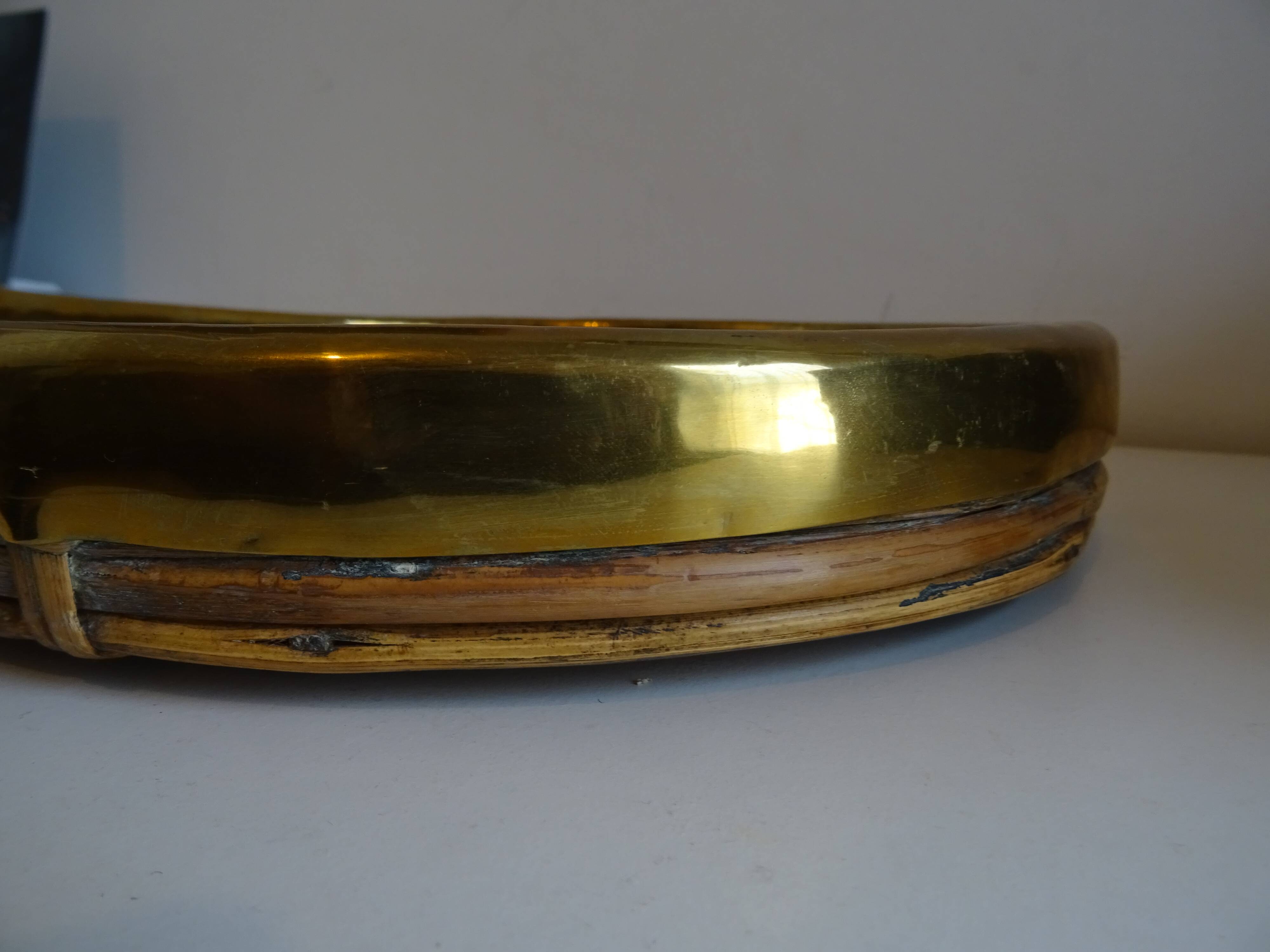 Vintage rattan tray from the 70s