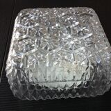 Structured /vintage square glass ceiling lamp 60s-70s