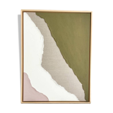 Minimalist relief table linen, khaki, pink, cream.