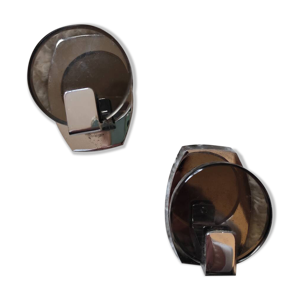 2 patères en verre trempé