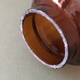 Amber glass tulip for suspension or kerosene lamp. Hemmed edge