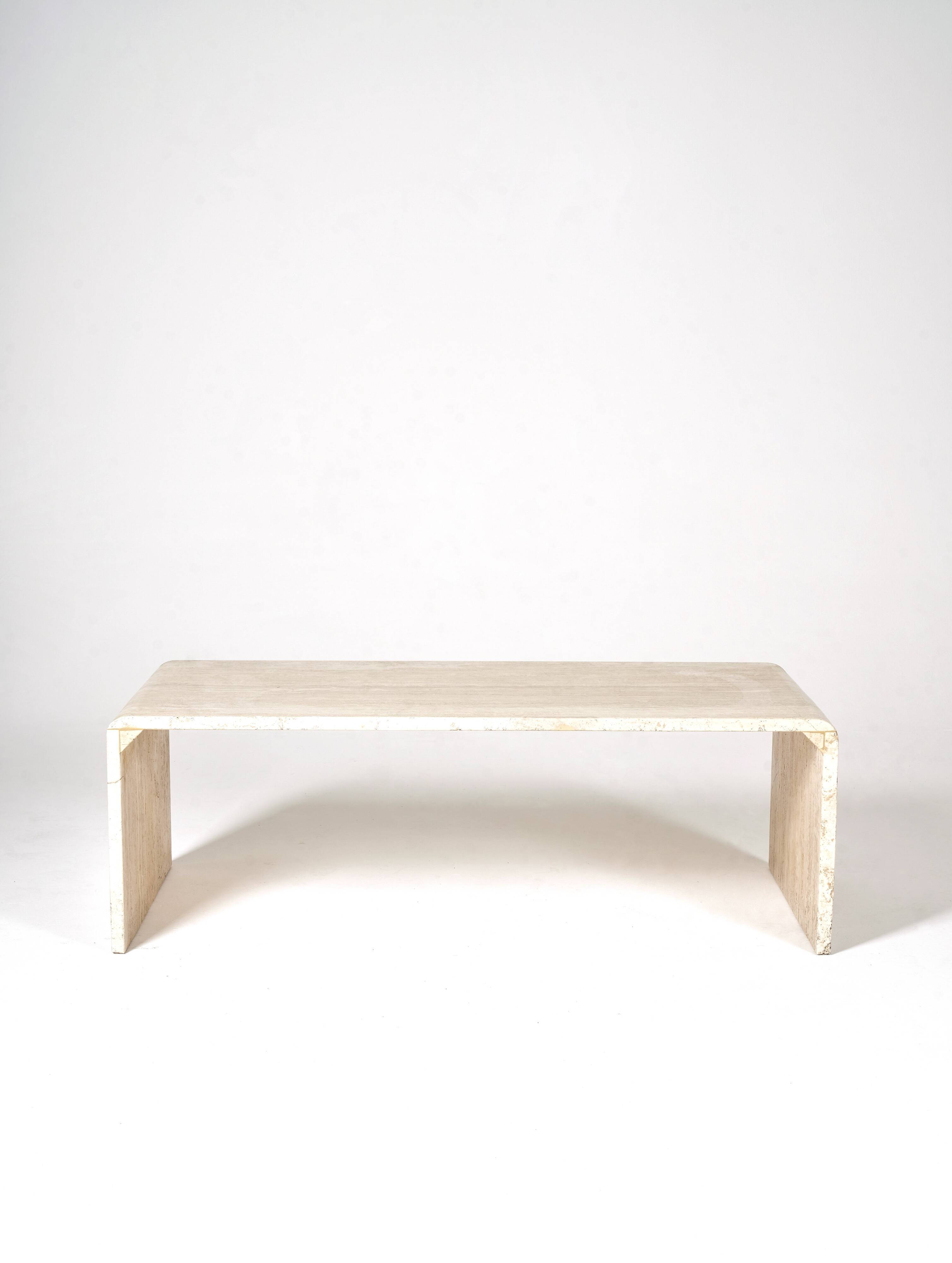 Vintage coffee table in travertine 1970s