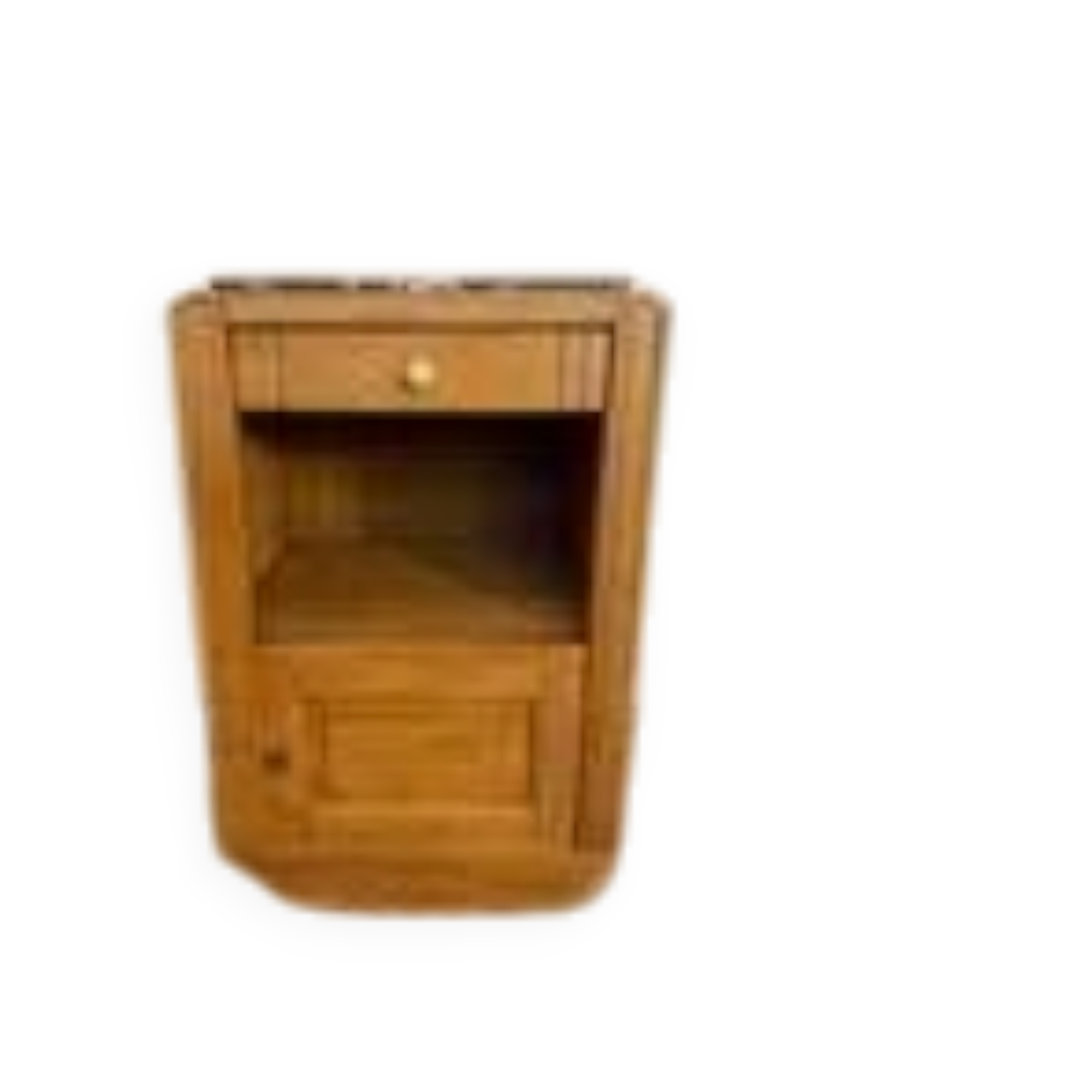 Chevet / table d'appoint art déco en chêne et plateau marbre